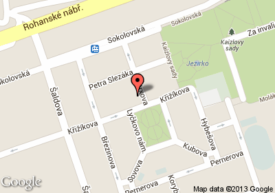 mapa - Urxova 470/1, Praha 3-Karlín, 186 00